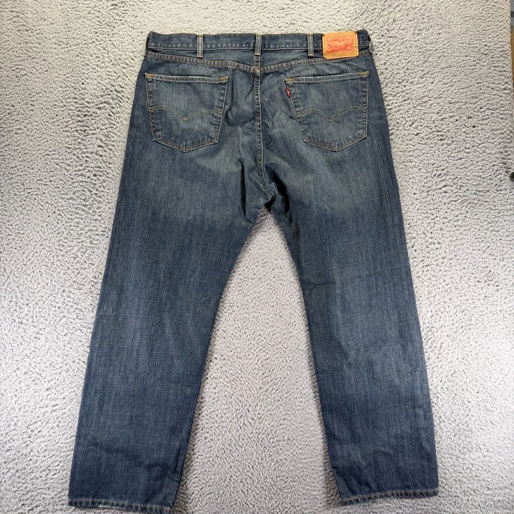 Levi's 505 Jeans Mens 40x30 Blue Cotton Denim Straight Leg Travel Workwear Faded